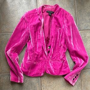 Calvin Klein Hot Pink Crushed Velvet Blazer. Vintage. Size s